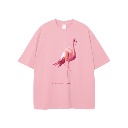 FLAMINGO FLOCK TEE -'why give a flock'